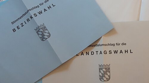 Stimmzettelumschläge Landtags- und Bezirkswahl 2023