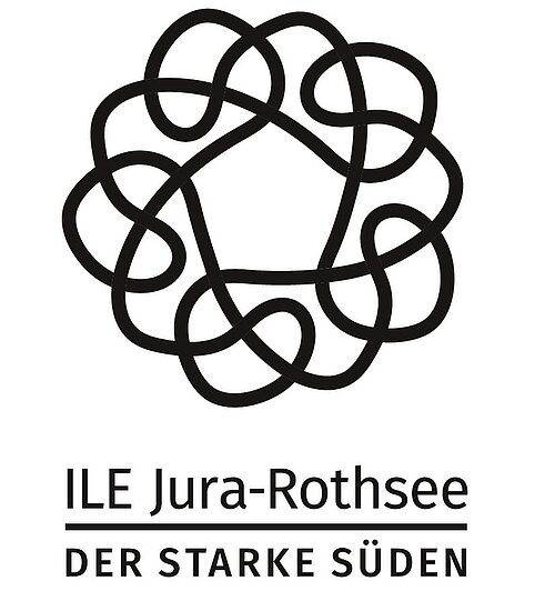 Logo der ILE Jura-Rothsee in schwarz-weiß mit Slogan "Der starke Süden"