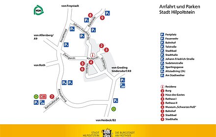 Verkehrsspinne Anfahrt und Parken Hilpoltstein