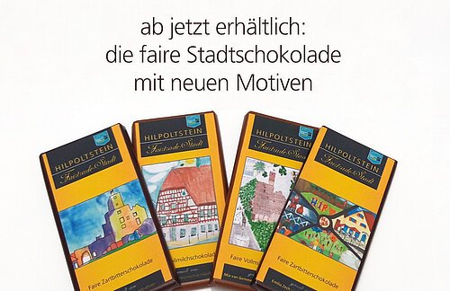 die faire Stadtschokolade mit vier neuen Motiven