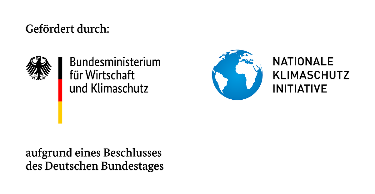 gefördert durch das Bundesministerium für Wirtschaft und Klimaschutz, Nationale Klimaschutzinitiative (NKI) aufgrund eines Beschlusses des Deitschen Bundestags