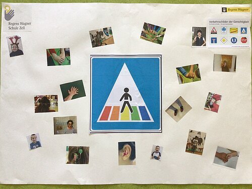 Schülerinnen und Schüler gestalten Plakate und machen in den Gestaltungen ihre Vorstellungen von „Vielfalt“ sichtbar.